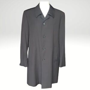 Hugo Boss Santor-L SZ 40 Men's Black Single Breasted Water Repellent Over Coat